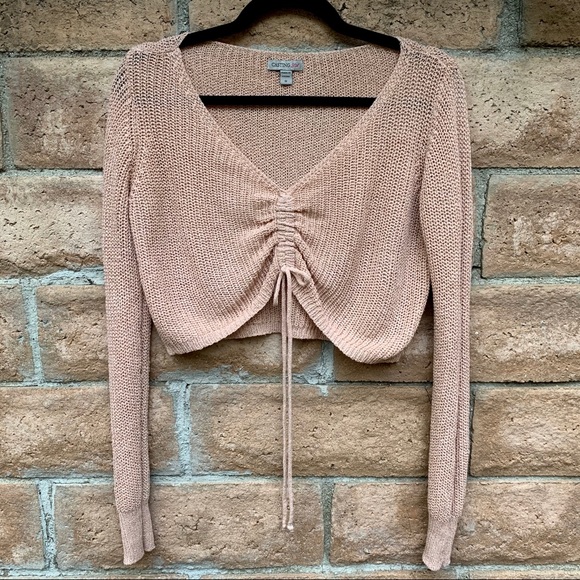 casting LA Tops - Cinch front crop sweater